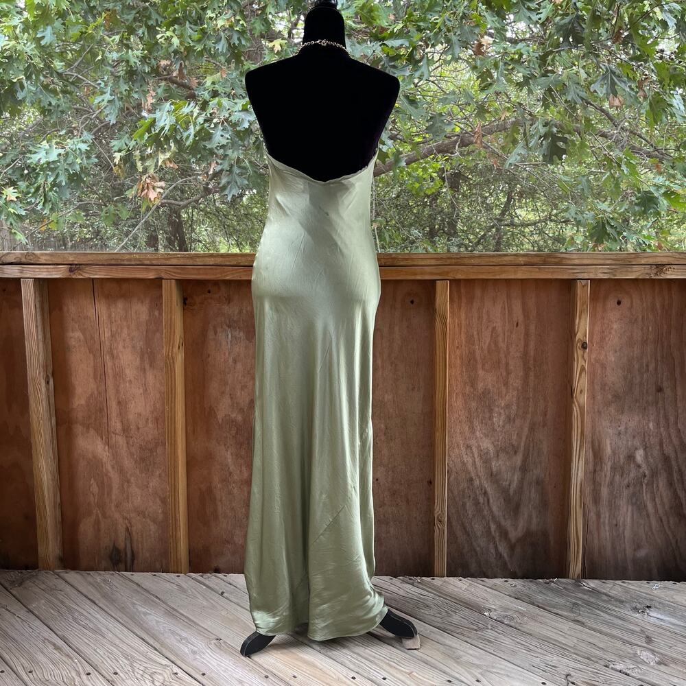 Reformation Yesenia Green 100% Silk Maxi Dress Size S - Picture 5 of 11